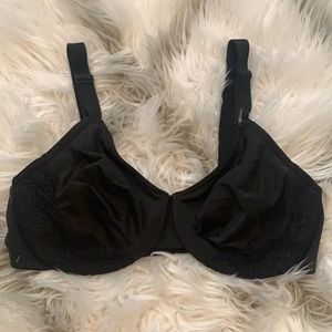 Olga Black Underwire Unlined Bra Sz 38D